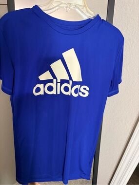 adidas Blue Short-Sleeve Logo Tee